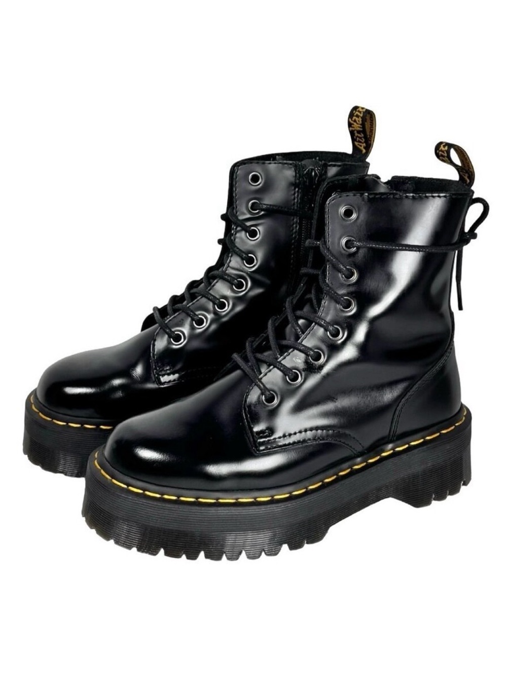 Dr. Martens Jadon Lace-Up Boots Sz 7 Black Leather Platform Airwair Goth Grunge